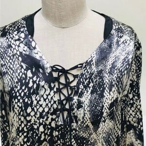 Silk Amanda Uprichard Animal Print Dress Black & White python Print NWT